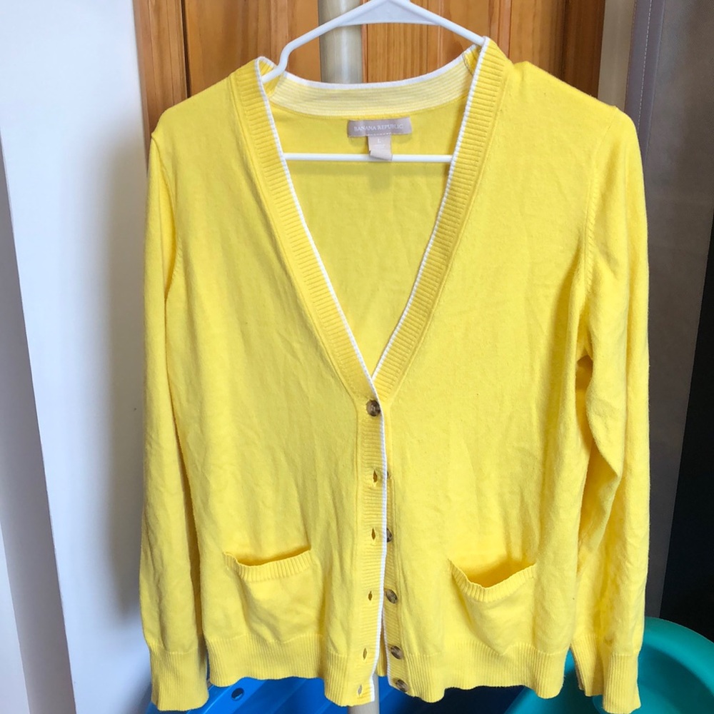 Banana Republic Boyfriend Cardigan yellow